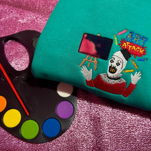 Load image into Gallery viewer, Art The Clown Terrifier Art Attack Halloween Embroidered Tshirt