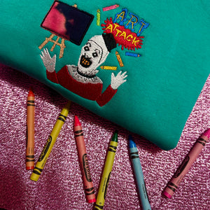 Art The Clown Terrifier Art Attack Halloween Embroidered Sweatshirt