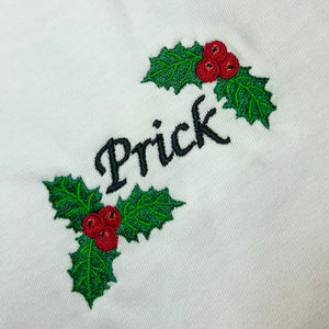 Holly and Berries Prick Embroidered Christmas Sweatshirt