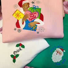 Load image into Gallery viewer, Don&#39;t Upset Santa Embroidered Christmas Tshirt