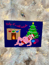 Load image into Gallery viewer, Blobby by the Fire Christmas Greetings Card