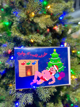 Load image into Gallery viewer, Blobby by the Fire Christmas Greetings Card