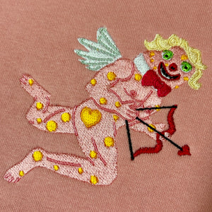 Cupid Mr Blobby Valentines Embroidered Sweatshirt