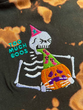 Load image into Gallery viewer, Too Much Boos Skeleton Halloween Embroidered Tshirt