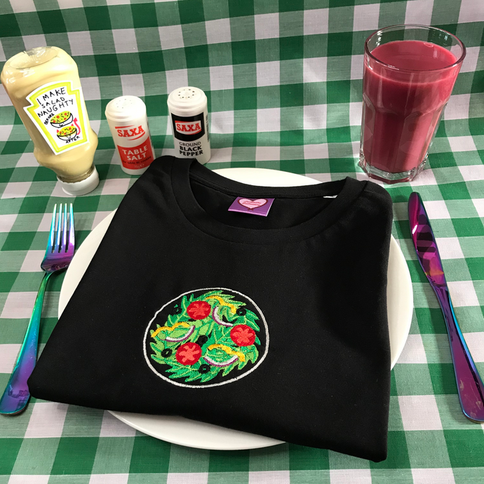 Salad Dinner Plate Embroidered Sweatshirt
