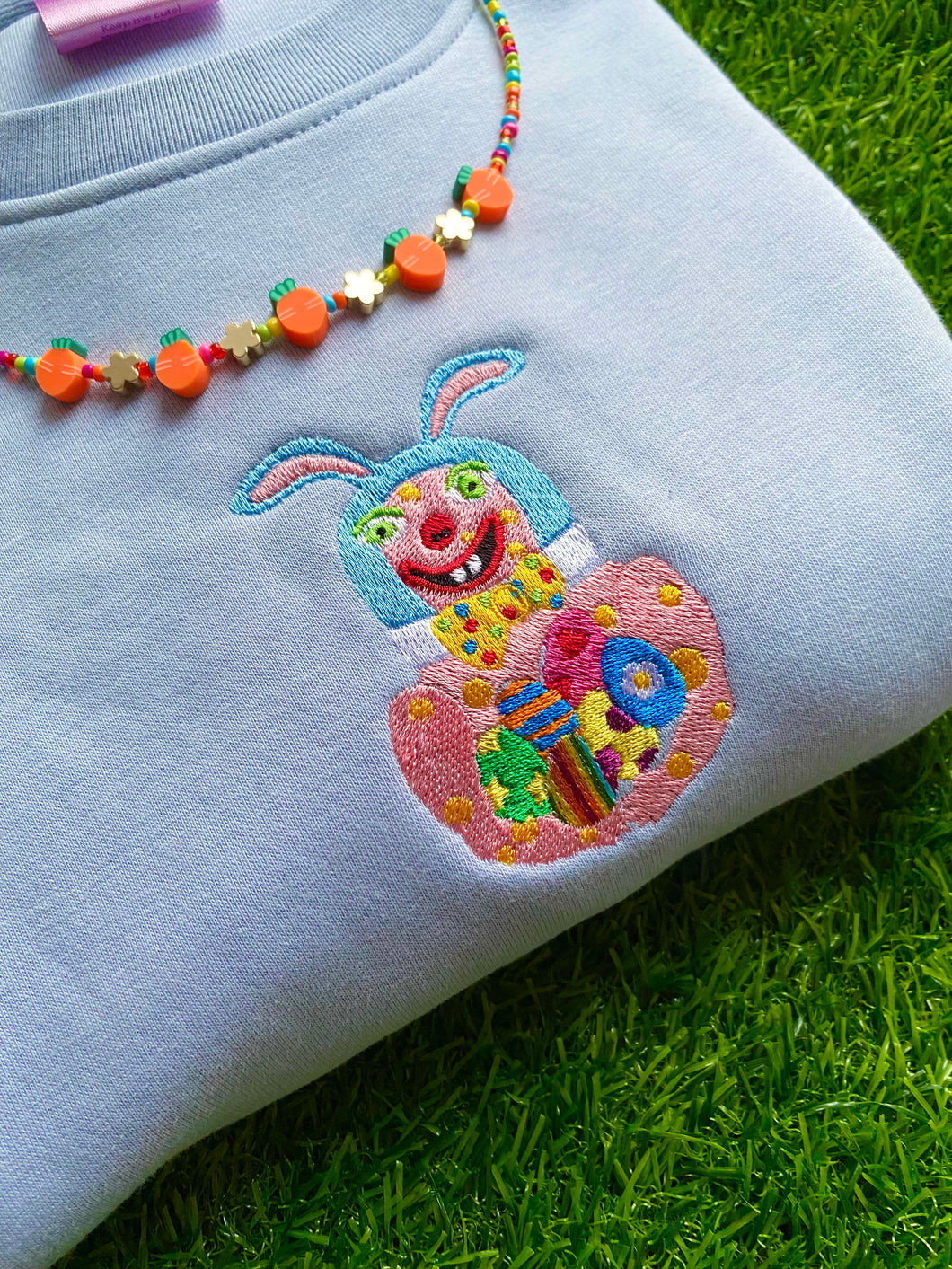 Easter Bunny Mr Blobby Embroidered Tshirt