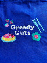 Load image into Gallery viewer, Greedy Guts Embroidered Slogan Tote Bag
