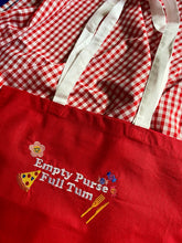 Load image into Gallery viewer, Empty Purse, Full Tum Embroidered Slogan Tote Bag