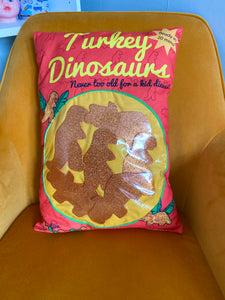 Turkey Dinosaurs Food Packet Printed Cushion