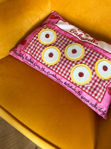 Cherry Bakewell Food Packet Printed Cushions