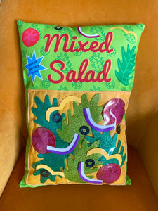Mixed Salad Food Packet Printed Cushion