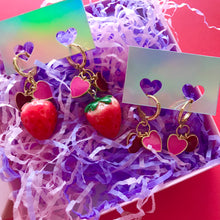 Load image into Gallery viewer, Galentine&#39;s Heart Charm Earrings