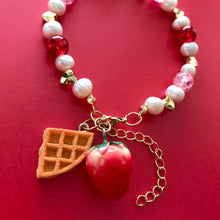 Load image into Gallery viewer, Strawberry Waffle Charm Bracelet