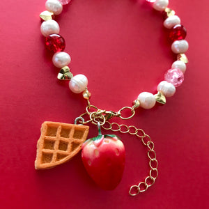 Strawberry Waffle Charm Bracelet