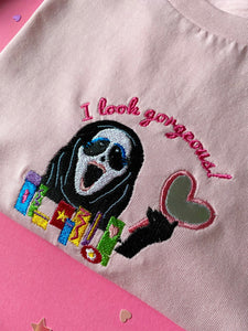 Ghostface Scream Halloween Embroidered Sweatshirt