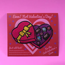 Load image into Gallery viewer, All About Me Anti Valentines Chocolate Box Embroidered Iron on Patch