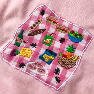 Picnic Embroidered Applique Tshirt