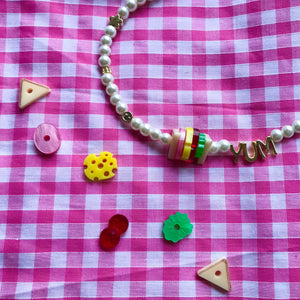 Picnic Sandwich and Pearl Handmade Necklace