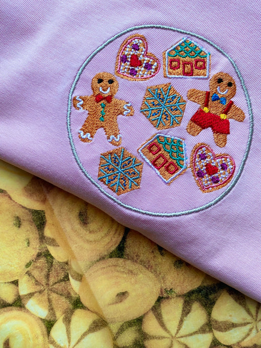Christmas Gingerbread Cookies Embroidered Sweatshirt