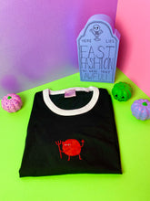 Load image into Gallery viewer, Cheeky Devil Embroidered Ringer Tshirt