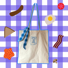 Load image into Gallery viewer, Fry Up English Breakfast Shopping List Embroidered Tote Bag