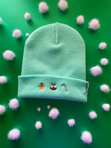 Embroidered Motif Beanie Hat
