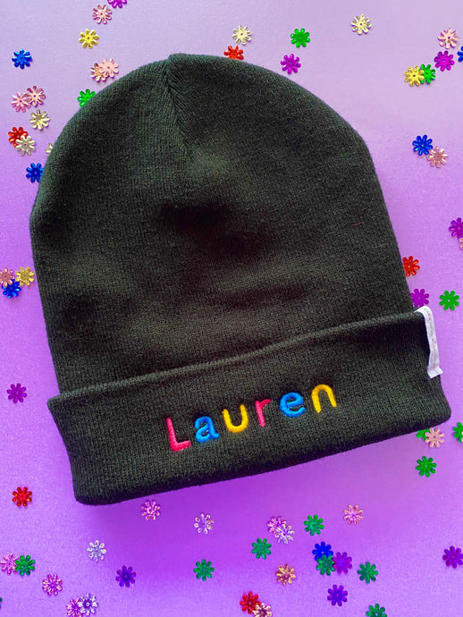 Personalised Embroidered Beanie Hat