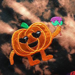 Mirrored Party Pumpkin Embroidered Halloween Tshirt