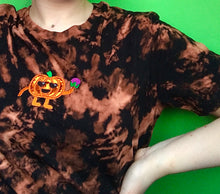 Load image into Gallery viewer, Mirrored Party Pumpkin Embroidered Halloween Tshirt