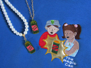 Magic Beer Can Glitter Charm Necklace