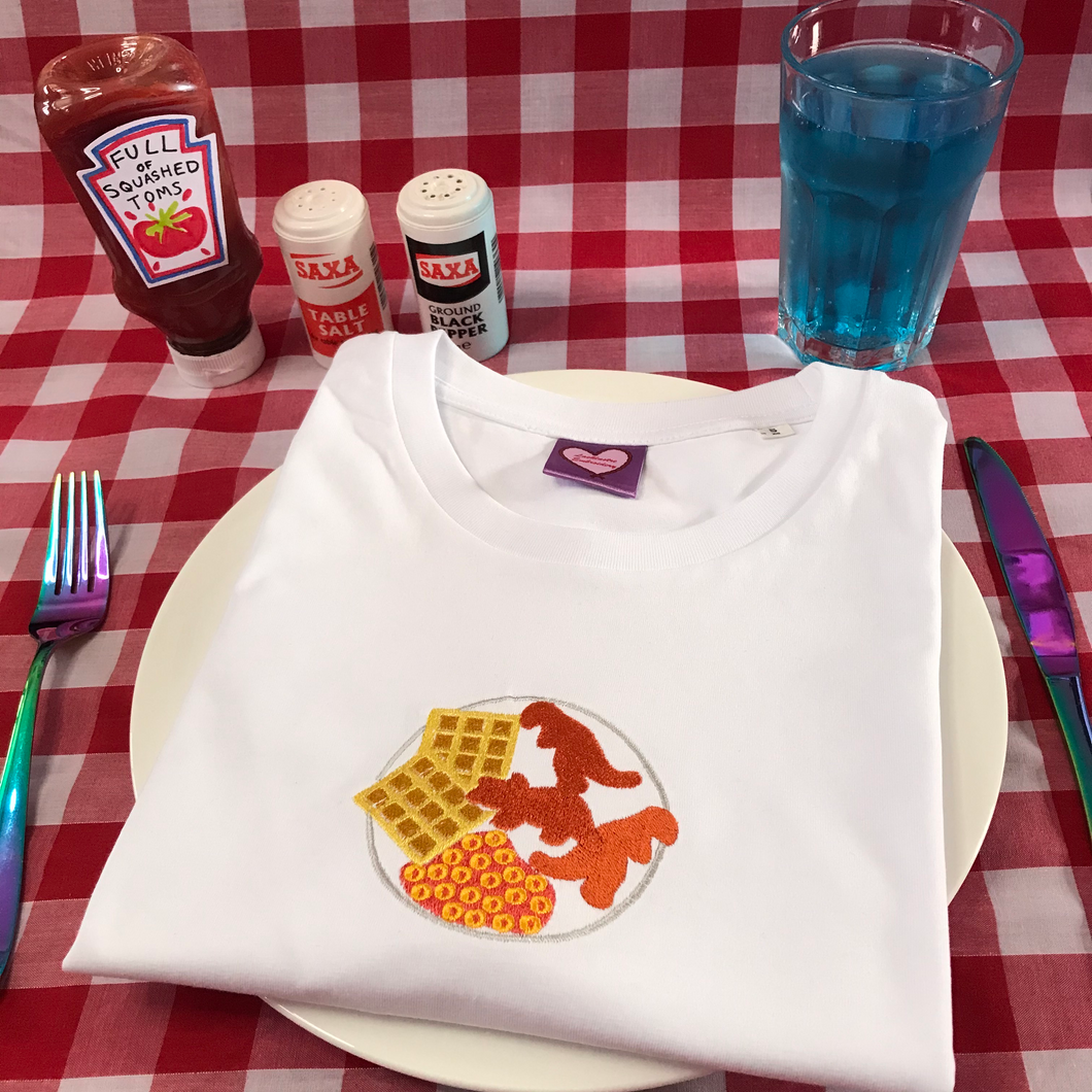 Turkey Dinosaur Dinner Plate Embroidered Sweatshirt