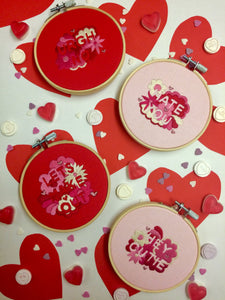 Hey Cutie Valentines Hand Embroidery