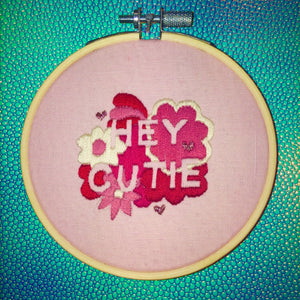 Hey Cutie Valentines Hand Embroidery