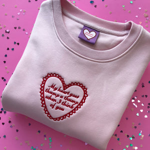 Thump a Thump Pink Embroidered Sweatshirt