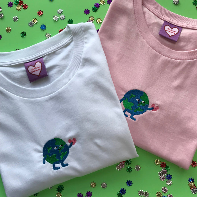 What a Lovely World Embroidered Tshirt