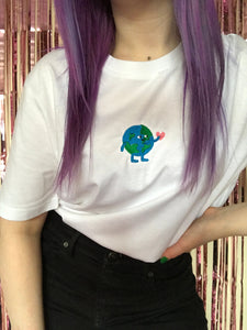 What a Lovely World Embroidered Tshirt