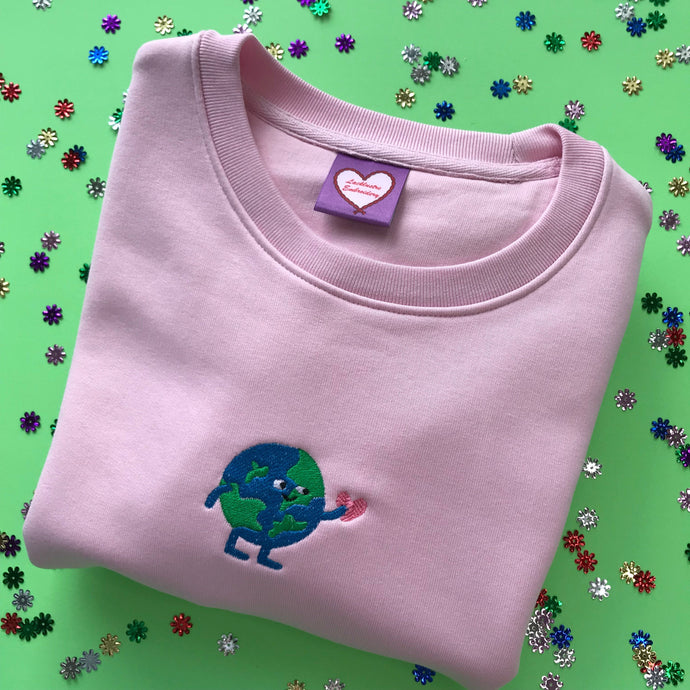 What a Lovely World Embroidered Sweatshirt