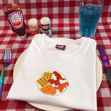 Load image into Gallery viewer, Turkey Dinosaur Dinner Plate Embroidered Tshirt