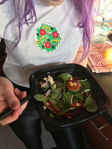 Salad Dinner Plate Embroidered Tshirt